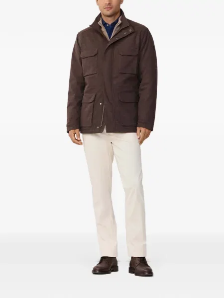 Geacă Hackett London cu model herringbone maro