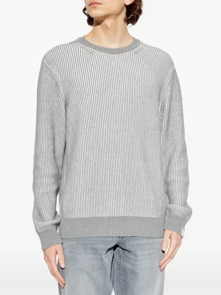 Pulover Rag & Bone cu dungi tricotate gri