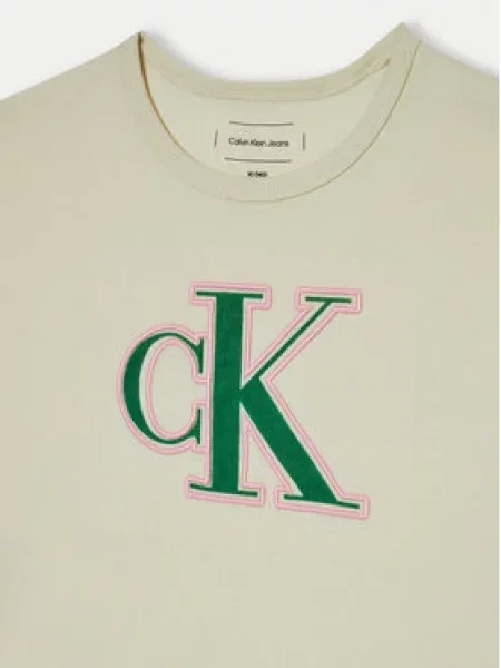 Calvin Klein Jeans Majica Écru Boxy Fit