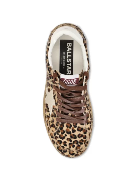 Кожени маратонки Golden Goose с леопардов принт златисто