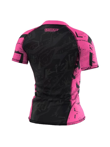 Koszulka sportowa Rashguard MMA EXTREME HOBBY NEO różowa