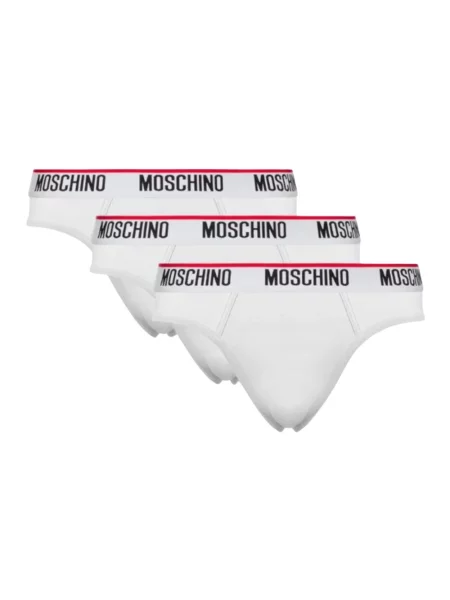 Majtki Moschino z logo białe