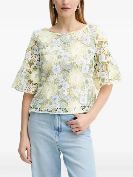 Top Bruuns Bazaar cu model floral verde