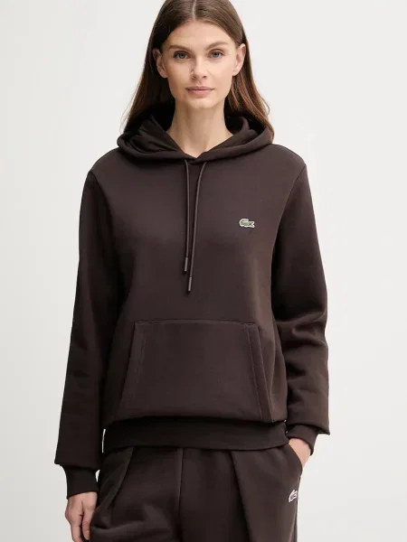 Bluza z kapturem Lacoste brązowa
