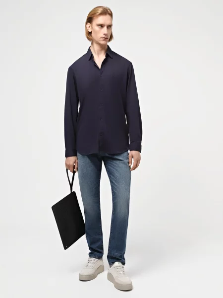 Зауженные джинсы Armani Exchange из лиоцела синий