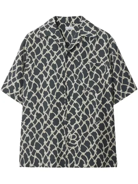 Cămașă Burberry de mătase verde