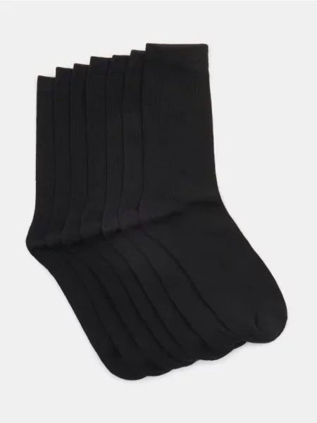 Sinsay Prążkowane skarpetki 7 pack czarny