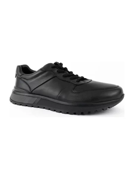Sneakersy Sergio Moretti sznurowane skórzane czarne