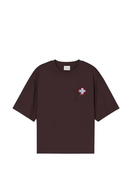 Tricou Closed cu broderie maro