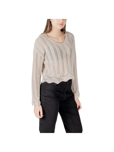 Pulover Only cu decolteu în V bej