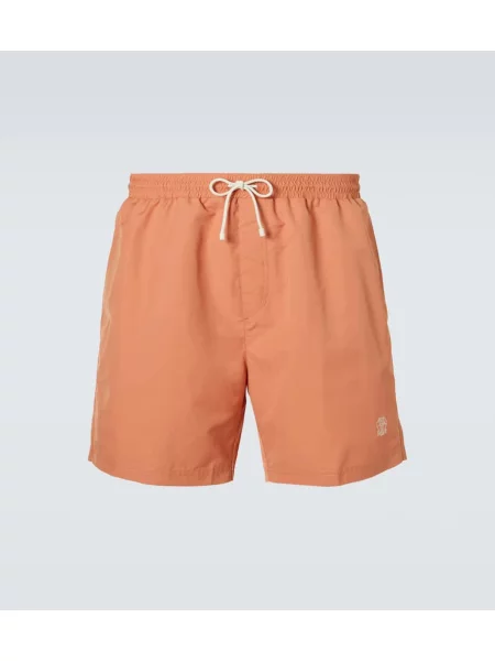 Kąpielówki Brunello Cucinelli z autografem pomarańczowe