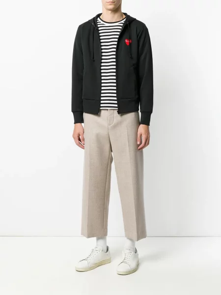 Geacă bomber Comme Des Garcons Play cu glugă negru