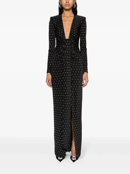 Rochie maxi Nissa de cristal de costum negru