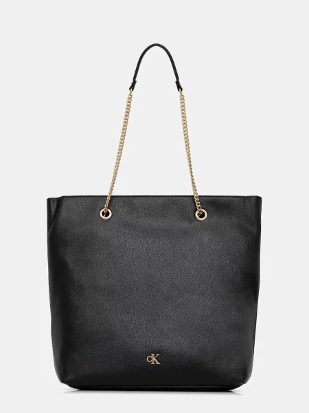 Duży naszyjnik Calvin Klein skórzany czarny