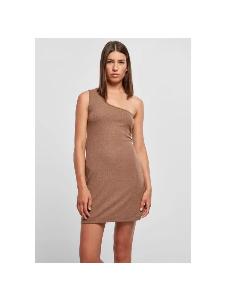 Rochie Urban Classics cu un umăr gol maro