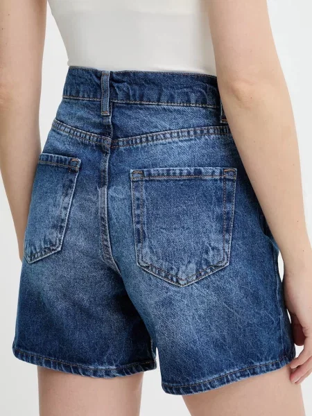 Однотонные джинсовые шорты Answear Lab с высокой посадкой синие