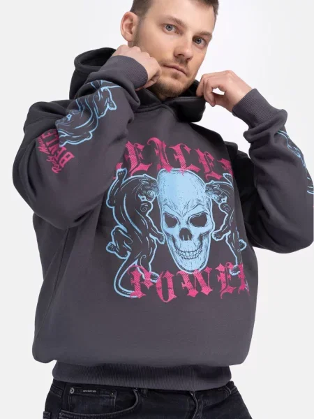 Hoodie Benlee s kapuco siva