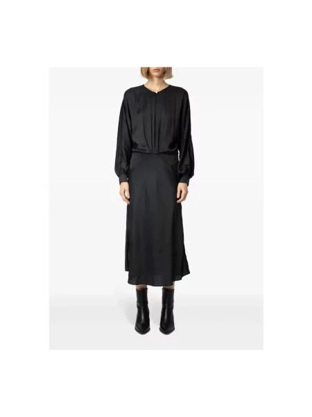 Satynowa sukienka Zadig & Voltaire czarna