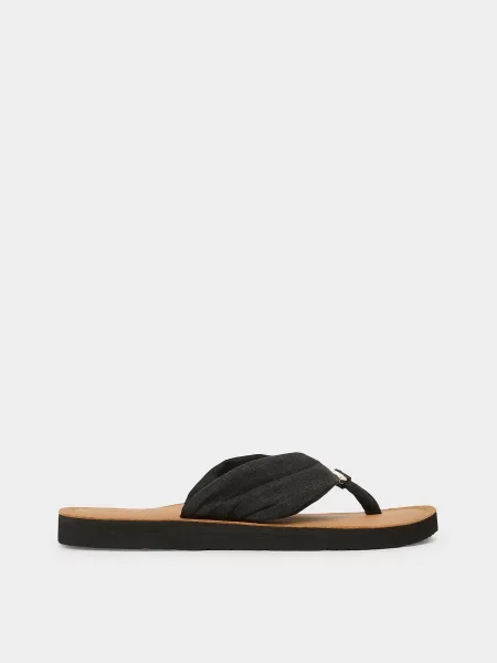 В'єтнамки Tommy Hilfiger TH LTR FOOTBED SUMMER SANDAL конопляне волокно чорний