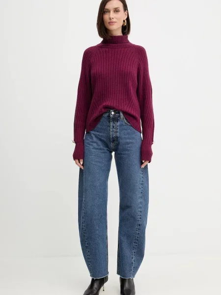 Simona Corsellini jeansy high waist niebieskie