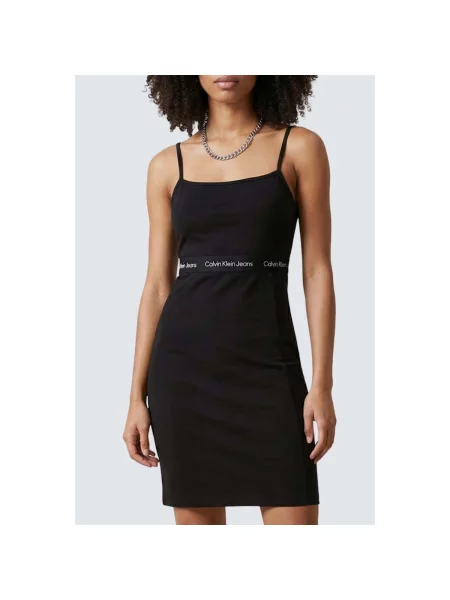 Rochie din denim Calvin Klein Jeans negru