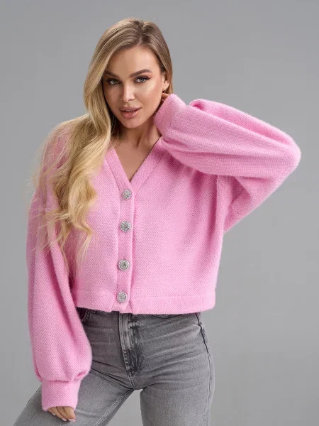 Вовняний Кардиган ISSA Plus рожевий