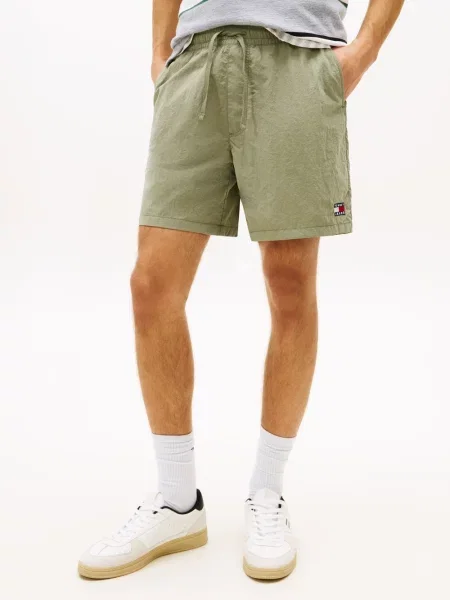 Szorty sportowe o kroju regular fit z tunelem Tommy Jeans zielone
