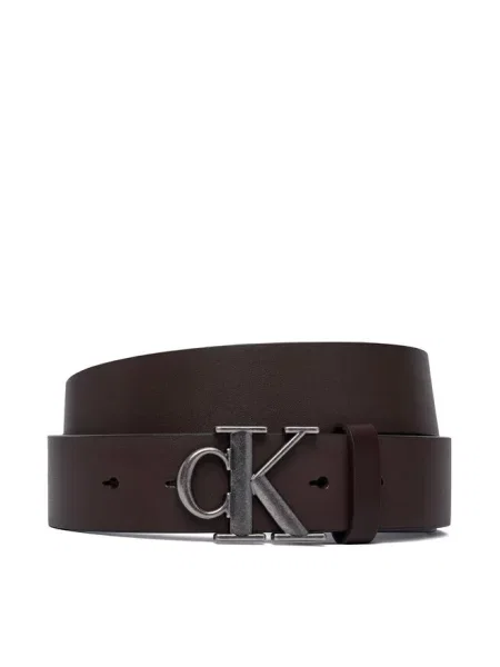 Calvin Klein pasek skórzany brązowy