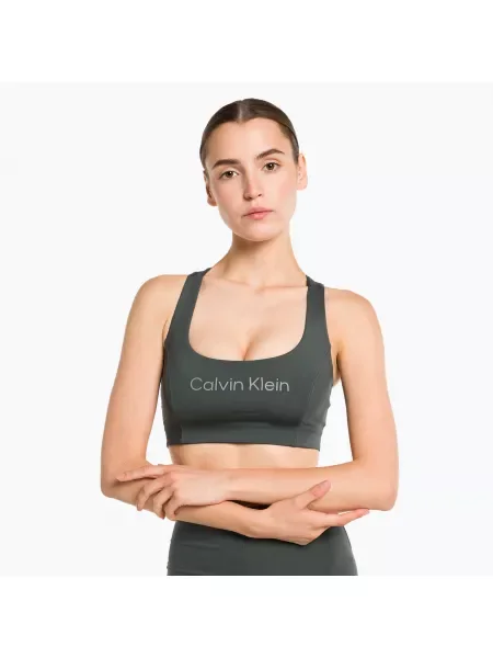 Calvin Klein Medium Support LLZ градски шик фитнес сутиен сиво