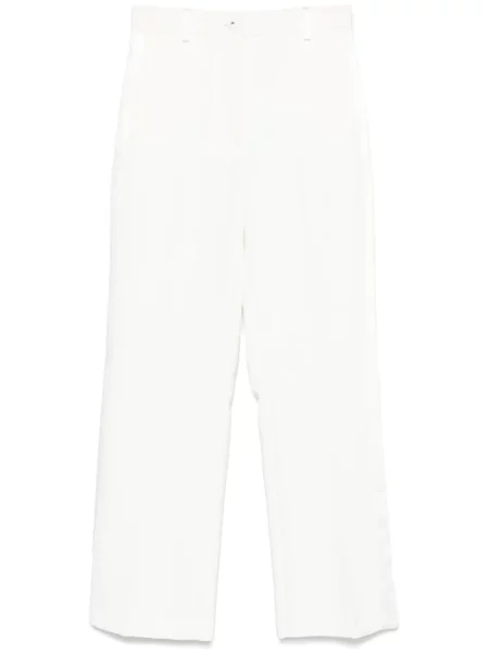 Pantaloni Elisabetta Franchi din satin alb