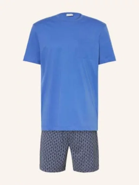 Mey Krótka Piżama Z Serii Blue Chains blau biała