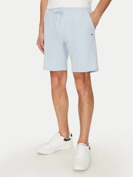 Tommy Hilfiger Szorty materiałowe Essential Terry Sweatshort Błękitny niebieskie