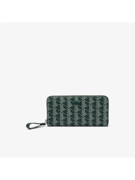 Lacoste Portfel Z Nadrukiem Monogramu Zapinany Na zielony