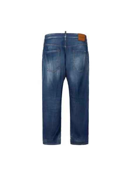 Szerokie jeansy Dsquared2 niebieskie