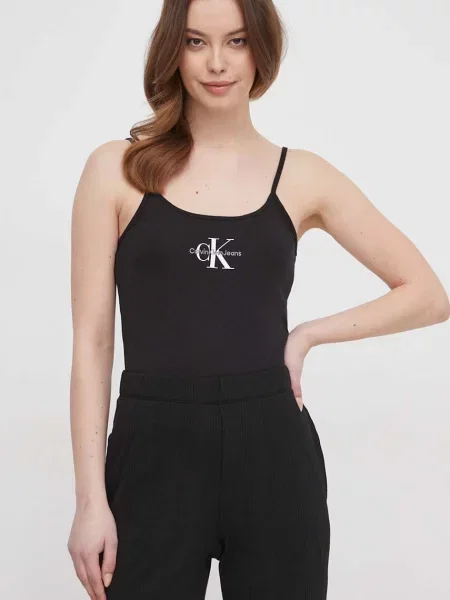 Топ Calvin Klein Jeans дамски черно