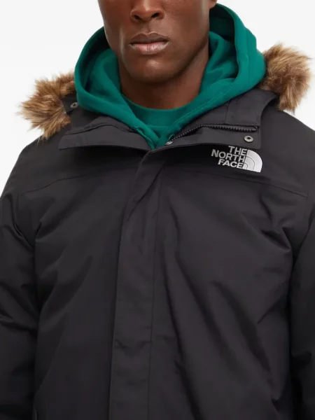 Γούνινο τελείωμα μπουφάν The North Face με κουκούλα με γούνα μαύρο