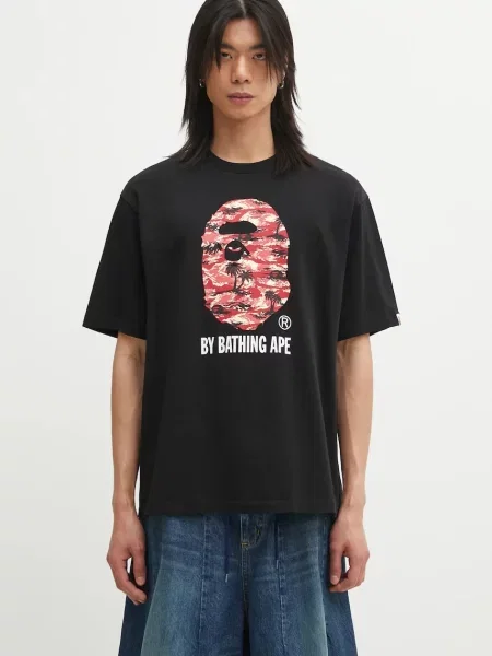 A Bathing Ape tricou din Palm Tree Camo cu imprimeu negru
