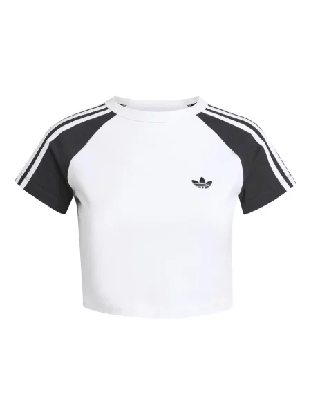Tricou Adidas cu dungi lung alb