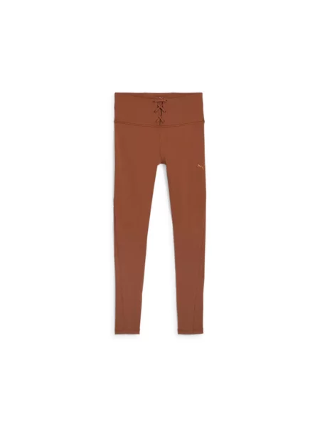 Legginsy prążkowane Puma Cloudspun brązowe