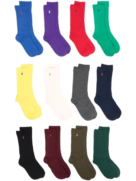 Vunena prugasta majica Polo Ralph Lauren s printom crna