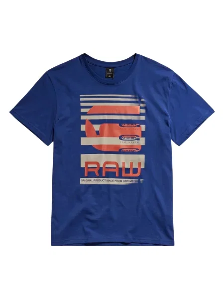 G-STAR Tricou / albastru / portocaliu bej