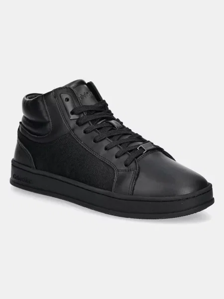 Маратонки Calvin Klein HIGH TOP LACE UP EYELET JAQ MONO черно