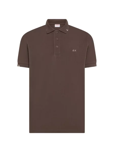 Tricou polo Sun68 cu broderie maro