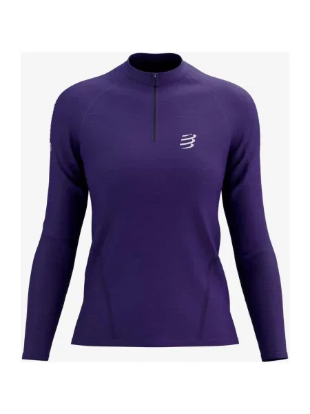 Koszulka Compressport Trail Half Zip z długim rękawem lila XS fioletowa