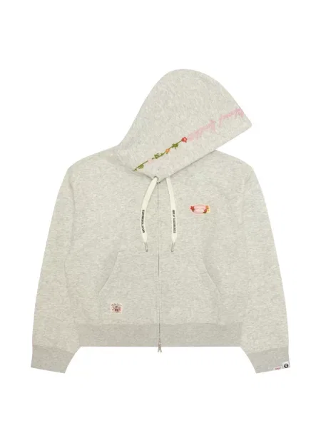 Hanorac cu glugă Aape By A Bathing Ape cu model floral cu autograf gri