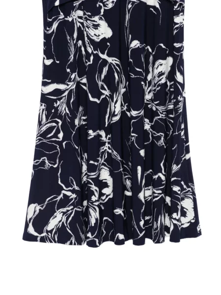Gėlėta raštuota midi suknelė Lauren Ralph Lauren mėlyna