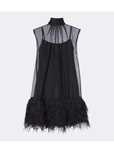Rochie Simkhai cu franjuri din organza negru