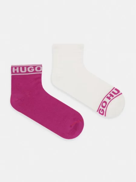 HUGO ponožky dámske s bavlnou 2P SH LOGO CC W ružová