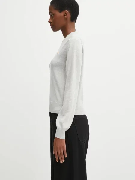 Sweter Maison Kitsune wełniany szary