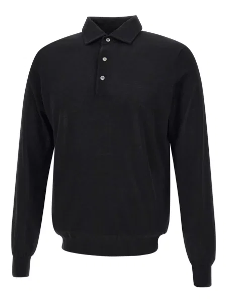 Lung tricou polo Filippo De Laurentiis negru